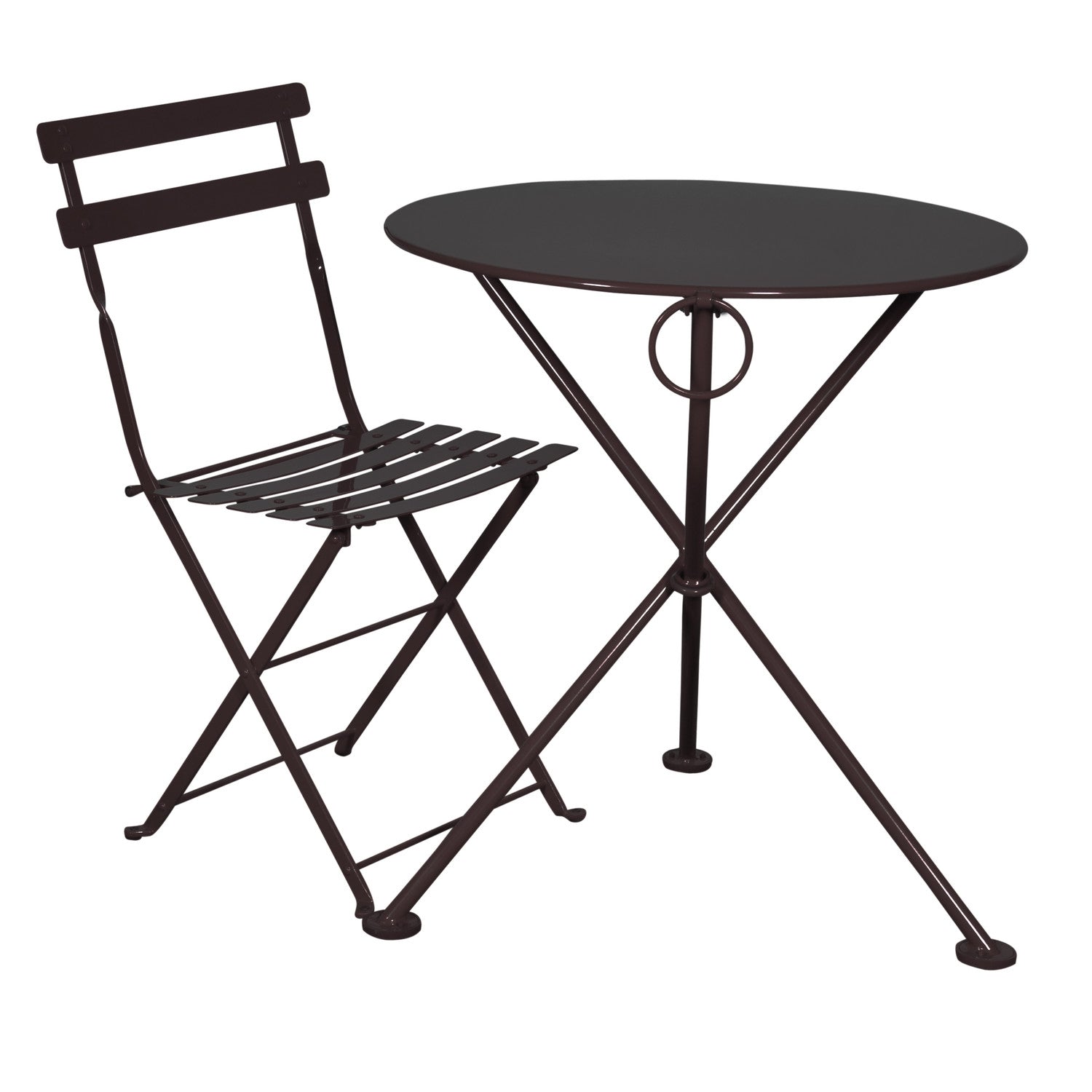 Furniture Designhouse French Cafe Round Bistro 3-leg Round Folding Bistro Table