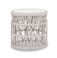 Sunset West Dana End Table with Honed Carrara Marble Top
