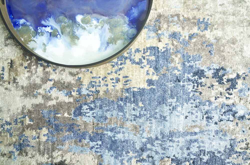 Exquisite Rugs Cosmo Handmade Hand-Knotted New Zealand Wool and Bamboo Silk Area Rug