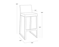 Sunpan Architect Barstool - Grey/White