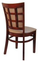 H&D Seating Fully Upholstered Window Back Wood Chair- Set of 2