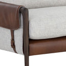 Sunpan Mauti Sofa - Brown - Vault Fog / Bravo Cognac
