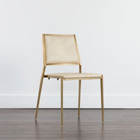 Sunpan Odilia Stackable Dining Chair Bravo Cream / Bravo Portabella - Set of Two