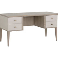 Sunpan Pattinson Desk Dark Brown-Grey Shagreen / White Ceruse-Cream Shagreen