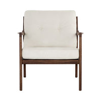 Sunpan Gilmore Lounge Chair  Black - Black Leather / Walnut - Vienna Cream