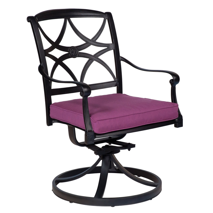 Woodard Wiltshire Swivel Rocking Dining Arm Chair With Optional Cushion