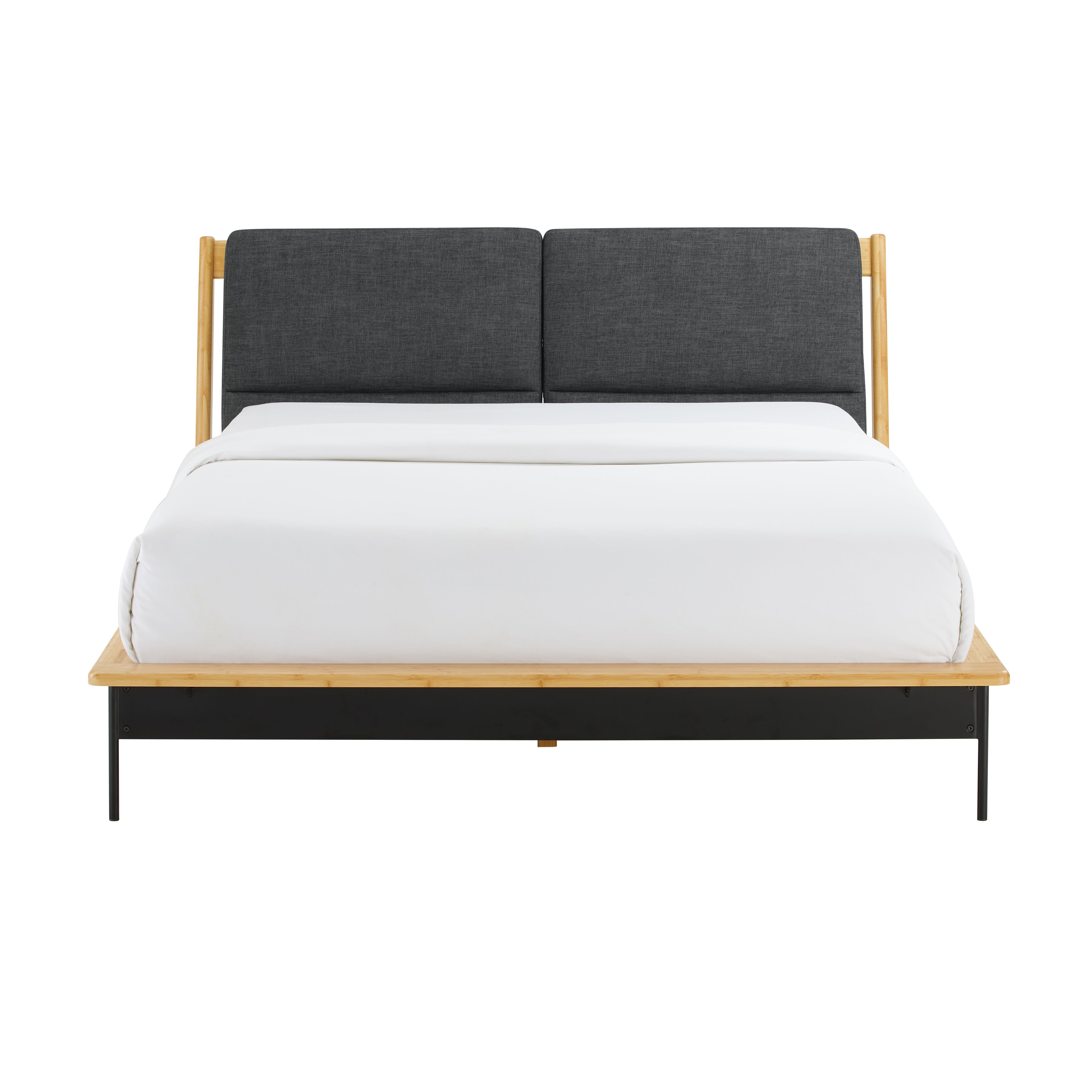 Greenington Santa Cruz Queen Platform Bed with Fabric, Wheat