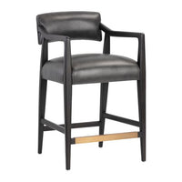 Sunpan Keagan Counter Stool in Brentwood Charcoal / Saloon Light Grey
