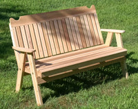Creekvine Designs 4'/5' Red Cedar Straight Back English Garden Bench