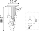Zuo Modern Epsilon Ceiling Lamp White