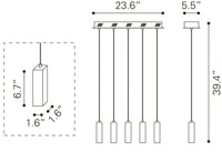 Zuo Modern Celeron Ceiling Lamp Clear