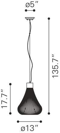 Zuo Modern Interstellar Ceiling Lamp Black