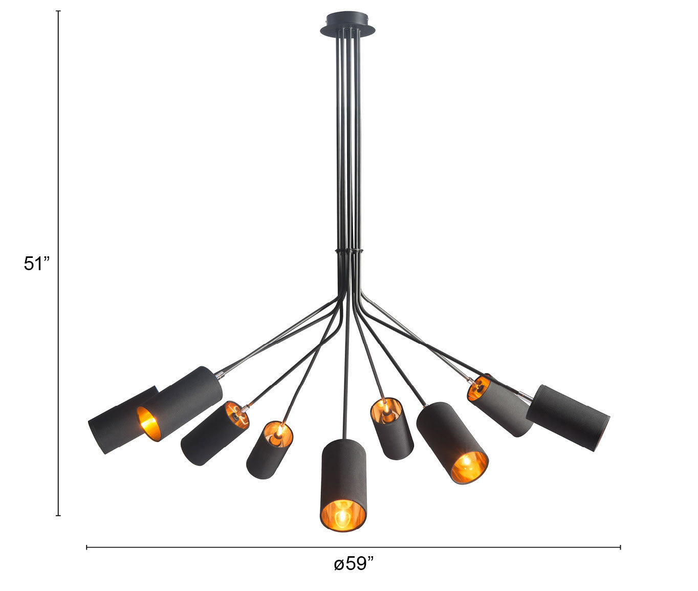 Zuo Modern Ambition Ceiling Lamp Black