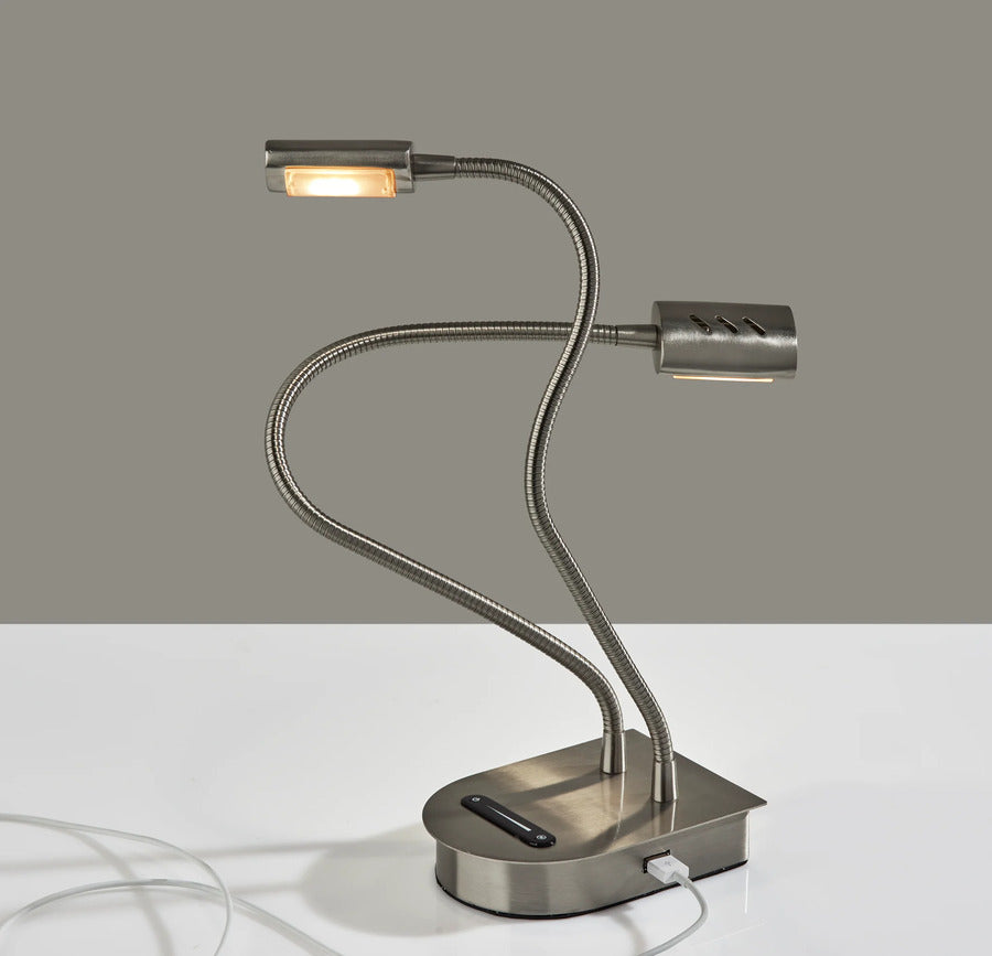 Adesso Eternity LED 2 Arm Desk Lamp With Smart Switch