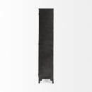 Mercana Poppy II 73.8" H Black Metal With Glass Door Display Cabinet
