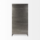 Mercana Poppy II 73.8" H Black Metal With Glass Door Display Cabinet
