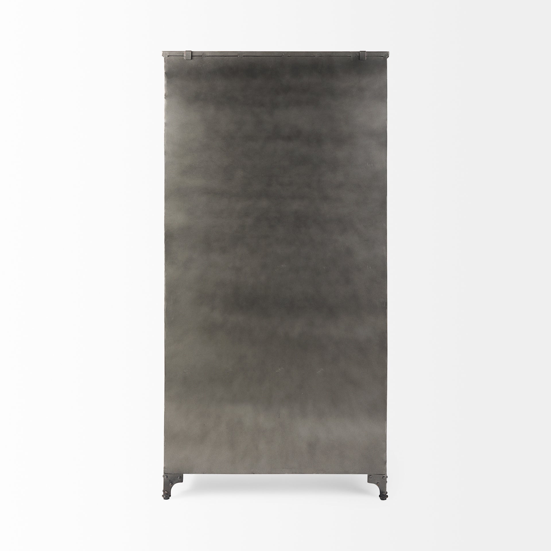 Mercana Poppy II 73.8" H Black Metal With Glass Door Display Cabinet