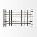 Mercana Taunton II 80L x 10.5W x 90H Dark Brown Wood And Black Iron Six Shelving Unit