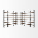 Mercana Taunton II 80L x 10.5W x 90H Dark Brown Wood And Black Iron Six Shelving Unit