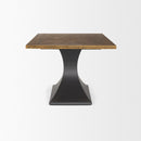 Mercana Maxton II 79x39 Rectangular Brown Solid Wood Top Dark Gunmetal Base Dining Table