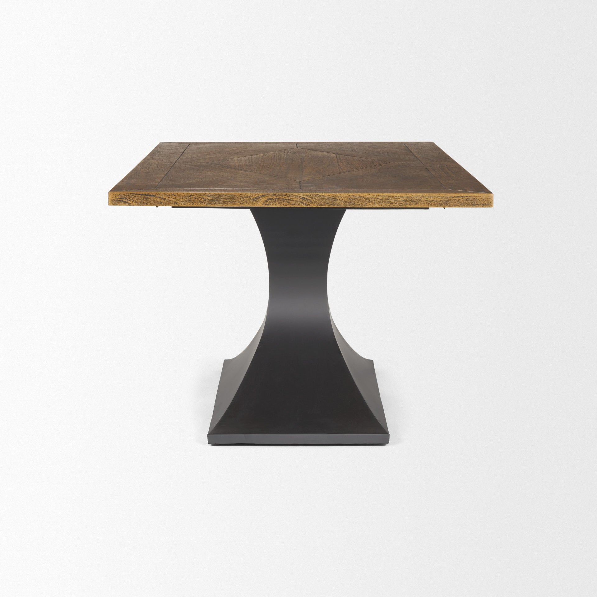 Mercana Maxton II 79x39 Rectangular Brown Solid Wood Top Dark Gunmetal Base Dining Table