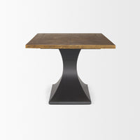 Mercana Maxton II 79x39 Rectangular Brown Solid Wood Top Dark Gunmetal Base Dining Table