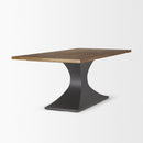 Mercana Maxton II 79x39 Rectangular Brown Solid Wood Top Dark Gunmetal Base Dining Table