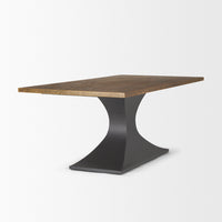 Mercana Maxton II 79x39 Rectangular Brown Solid Wood Top Dark Gunmetal Base Dining Table