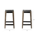 Mercana Nell 26" Seat Height Black Metal Seat & Foot Rest With Brown Wood Legs Stool
