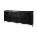 Mercana Poppy I 79x16 Black Metal With Glass Door Sideboard