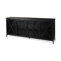 Mercana Poppy I 79x16 Black Metal With Glass Door Sideboard