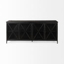 Mercana Poppy I 79x16 Black Metal With Glass Door Sideboard