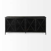 Mercana Poppy I 79x16 Black Metal With Glass Door Sideboard