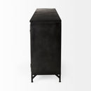 Mercana Poppy I 79x16 Black Metal With Glass Door Sideboard