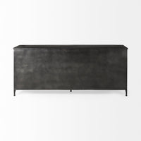 Mercana Poppy I 79x16 Black Metal With Glass Door Sideboard