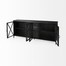 Mercana Poppy I 79x16 Black Metal With Glass Door Sideboard