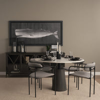 Mercana Poppy I 79x16 Black Metal With Glass Door Sideboard