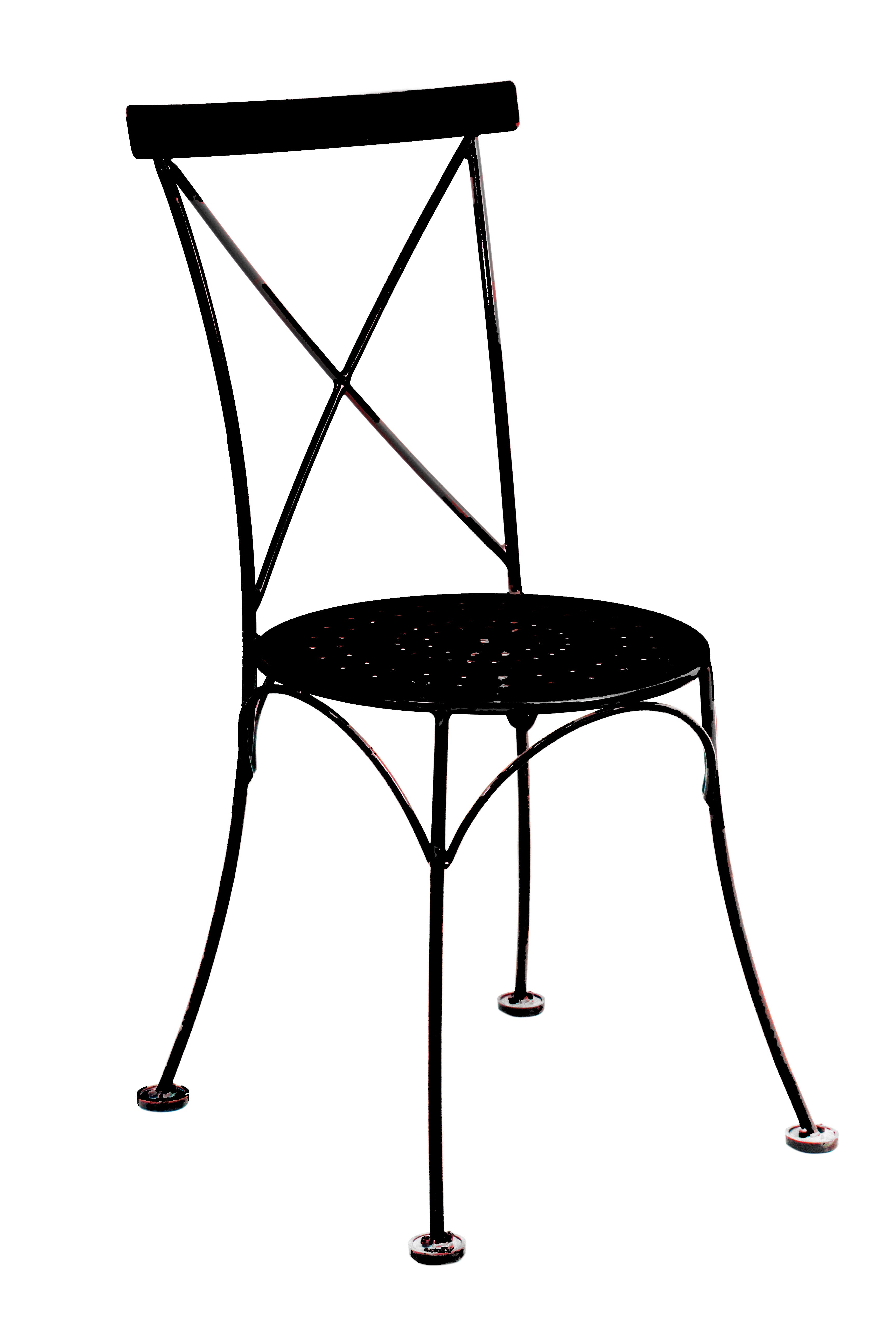 Furniture Designhouse Ice Cream Parlor Stackable Chair with Powder Coated Steel Frame and Perforated Seat - Set of Two