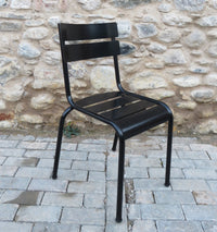 Furniture Designhouse Senat Bistro Chairs - Stackable - Powder Coated Tubular Steel Frame - Set of Two