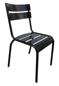 Furniture Designhouse Senat Bistro Chairs - Stackable - Powder Coated Tubular Steel Frame - Set of Two