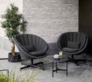 Cane-Line Peacock lounge Chair with Swivel Aluminium Base in Dark Grey