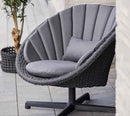 Cane-Line Peacock lounge Chair with Swivel Aluminium Base in Dark Grey