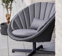 Cane-Line Peacock lounge Chair with Swivel Aluminium Base in Dark Grey