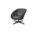 Cane-Line Peacock lounge Chair with Swivel Aluminium Base in Dark Grey