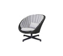 Cane-Line Peacock lounge Chair with Swivel Aluminium Base in Dark Grey