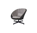 Cane-Line Peacock lounge Chair with Swivel Aluminium Base in Dark Grey
