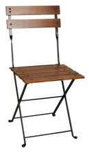 Furniture Designhouse Five Piece Dining Set with  28" Square European Chestnut Wood Slats Top and Four Madeline Folding Chairs
