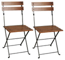Furniture Designhouse Madeline Folding Chair - Stackable -European Chestnut Wood Clear Coated Slats - Set of Two