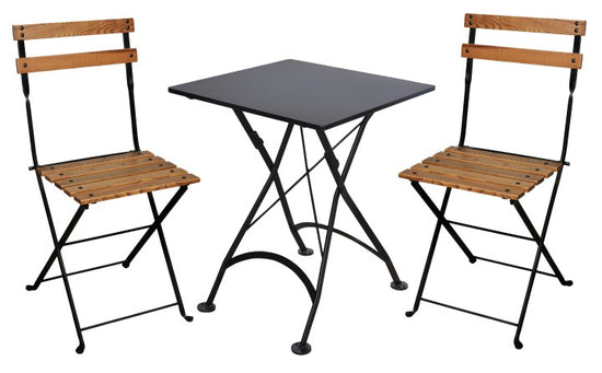 Furniture Designhouse Five Piece Dining Set with 28" Square Powder Coated Steel Top with Two Veronique Side Chairs