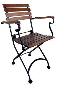 Furniture Designhouse Veronique Folding Side Chair - Stackable -European Chestnut Wood Clear Coated Slats - Set of Two